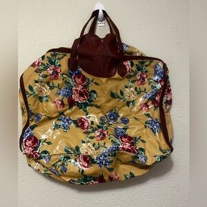 Floral Leather Women's Bag - Yellow and Red
